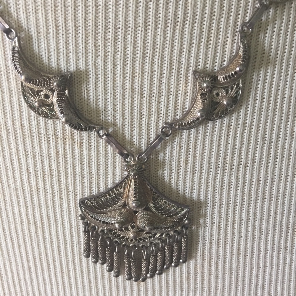 Vintage Yemeni Silver Necklace- Stunning - Picture 2 of 10
